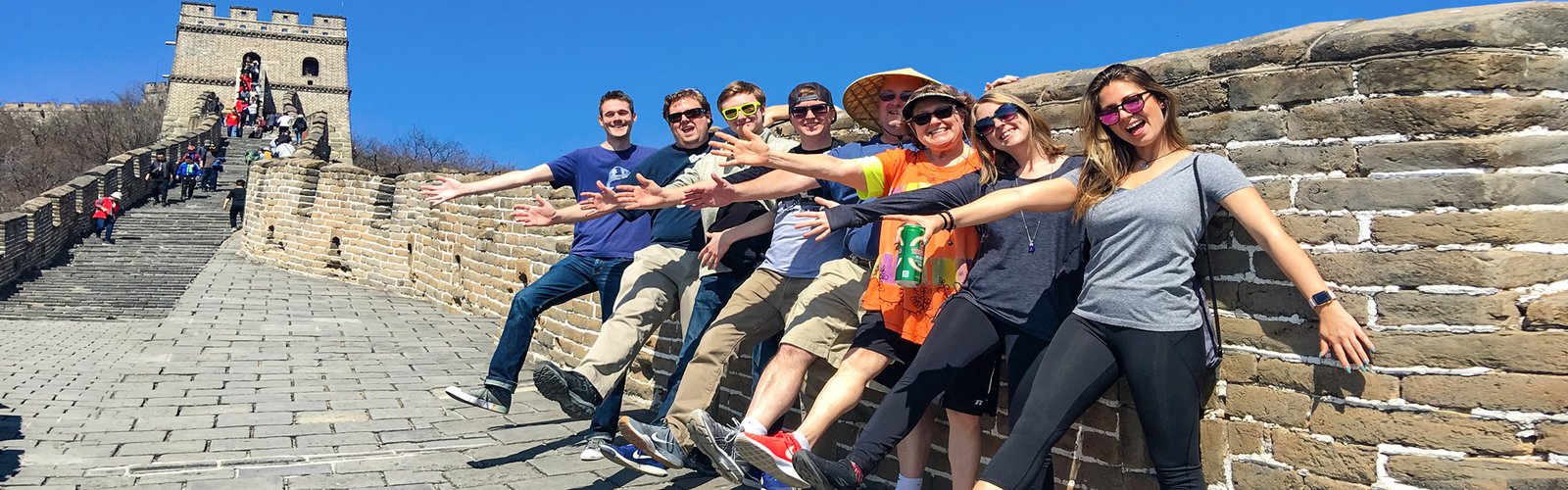 Guests exploring the Great Wall of China