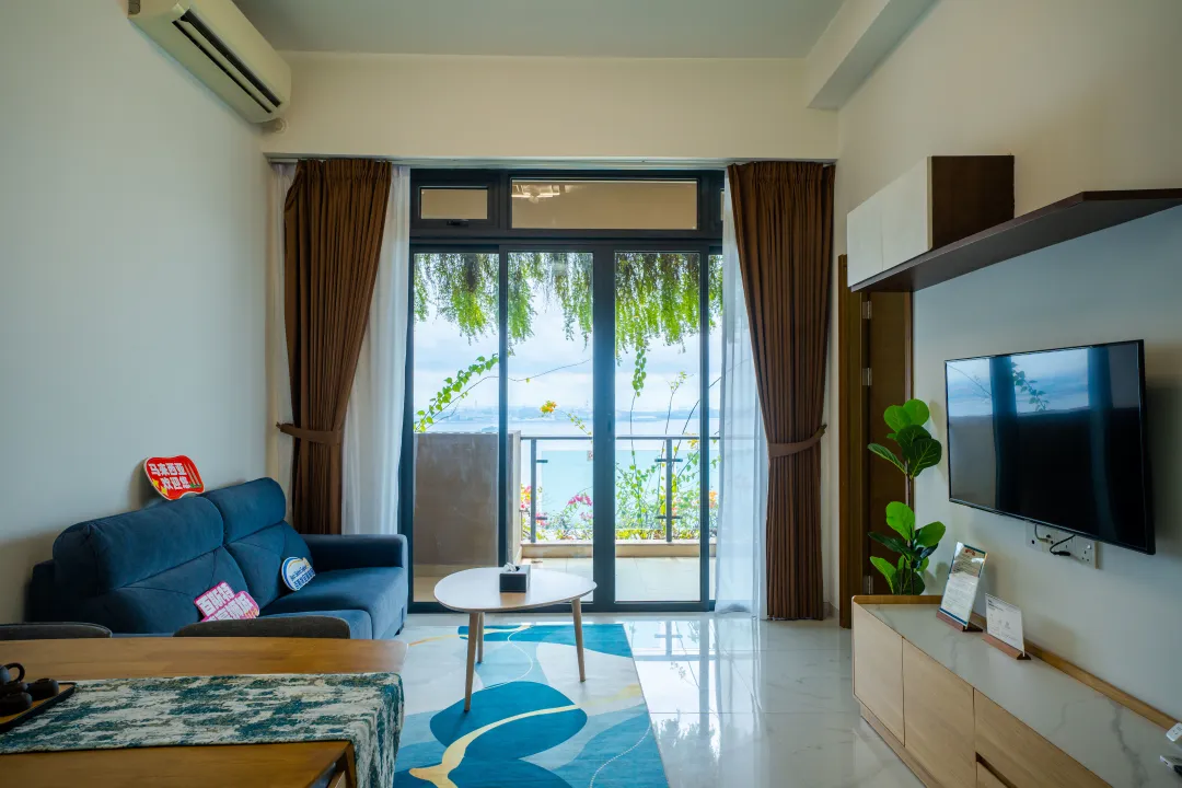 A bright hotel living room selected for comfort and open views
