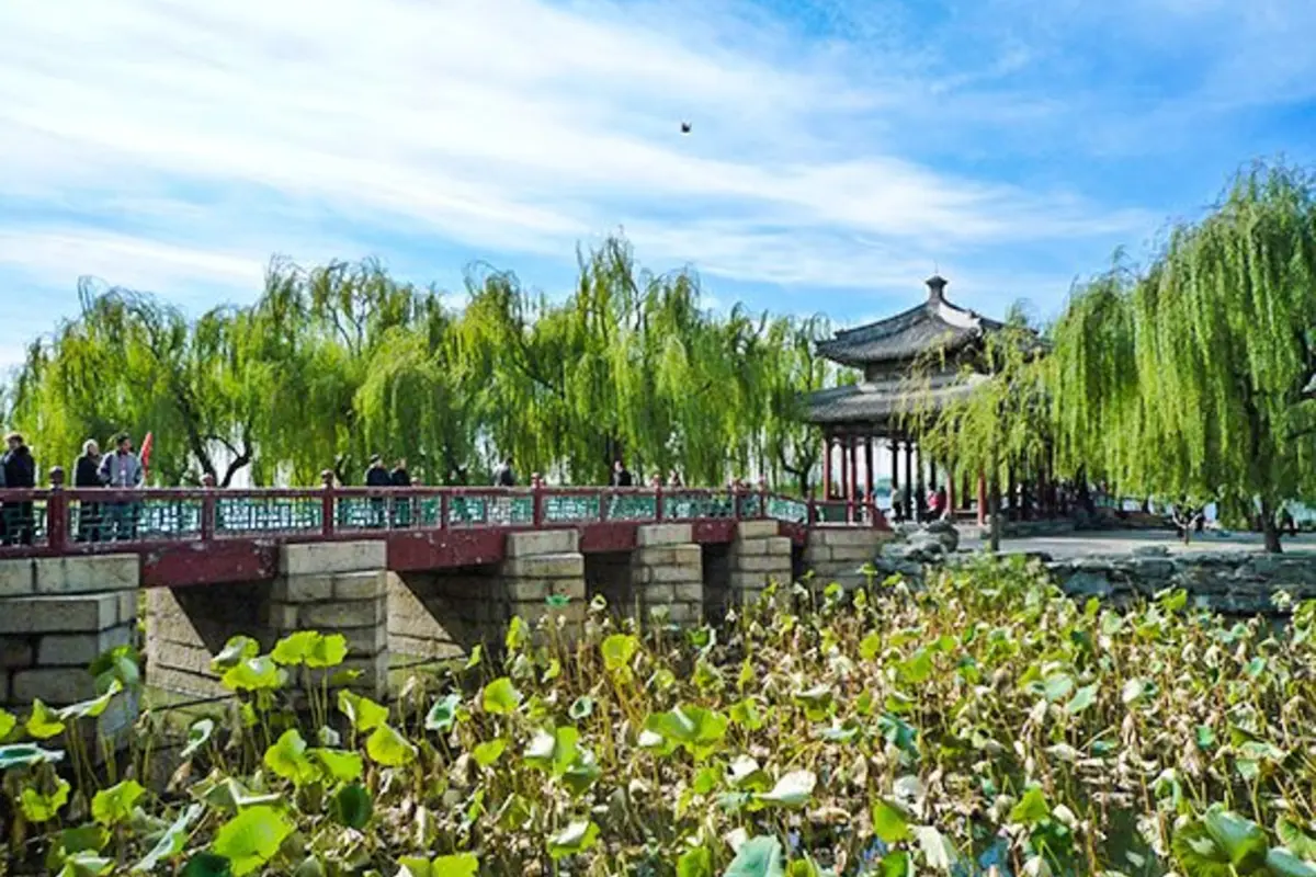 Summer Palace lake and imperial architecture in Beijing