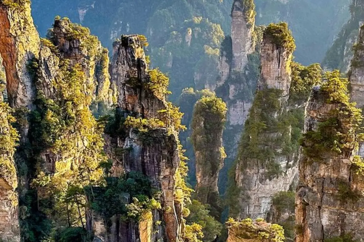 Zhangjiajie sandstone mountains on arrival