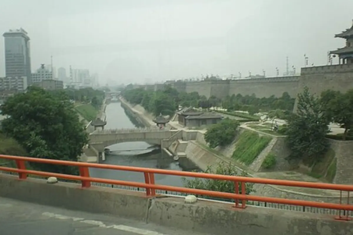 Xi’an city scene on arrival by high-speed train