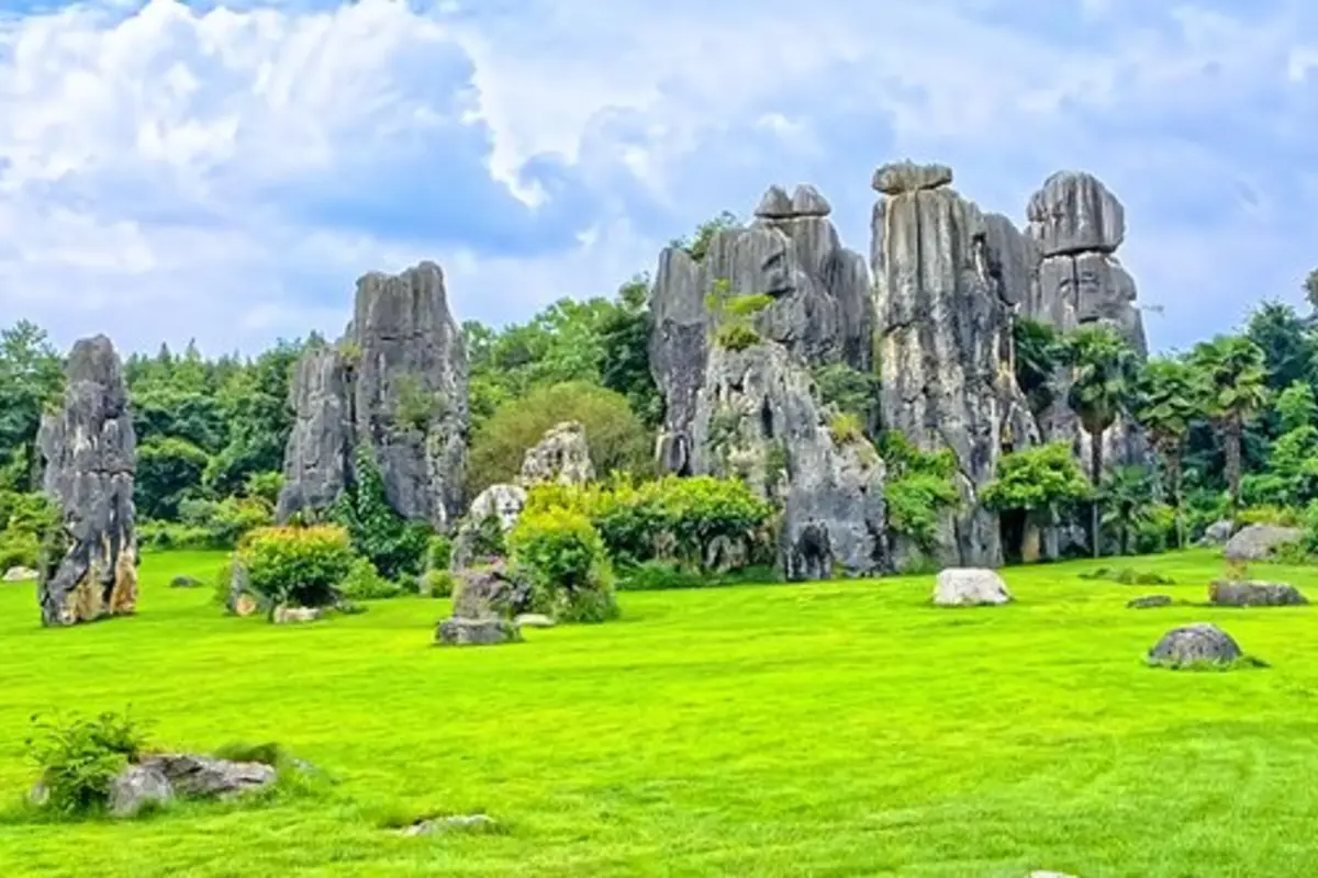 Stone Forest limestone formations near Kunming