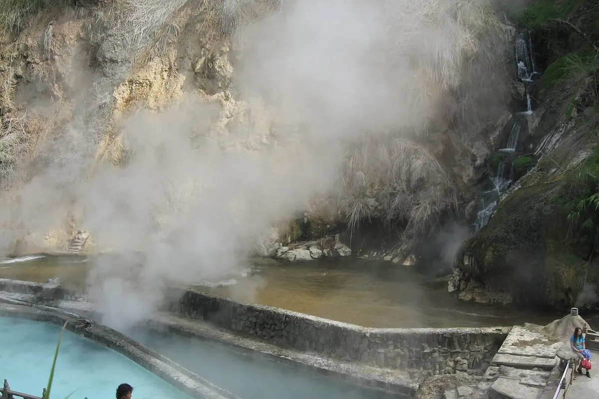 Steaming geothermal pools in Tengchong