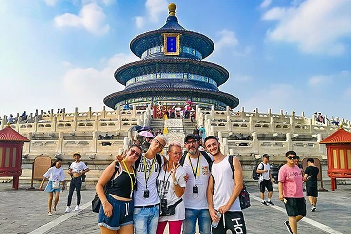 Travelers at the Temple of Heaven in Beijing