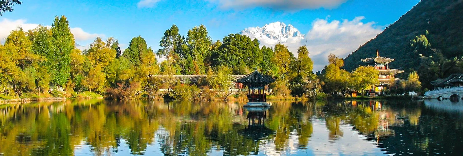 Black Dragon Pool and Jade Dragon Snow Mountain in Lijiang, Yunnan