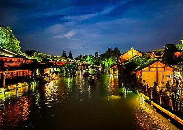 Water Town Night Scene Water Town Night Scene