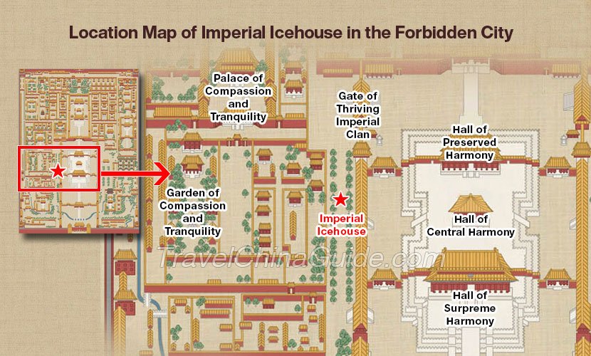 Location Map of Imperial Icehouse in the Forbidden City