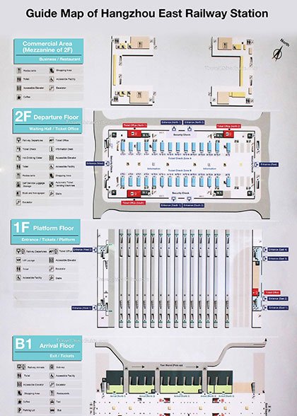 Guide Map of Hangzhou East Railway Station