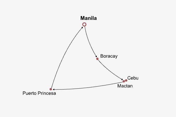 Philippines Honeymoon Package Itinerary Map Philippines Honeymoon Package Itinerary Map
