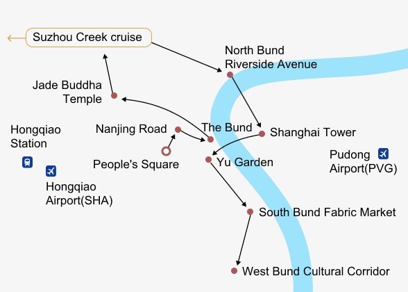 Affordable Shanghai: Where Tradition Meets Metropolis Itinerary Map Affordable Shanghai: Where Tradition Meets Metropolis Itinerary Map