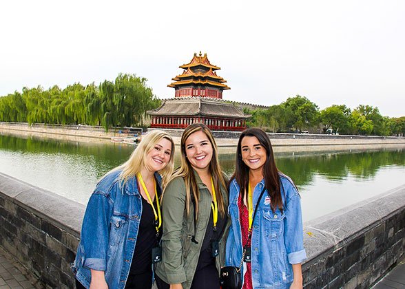 Our Guests at the Corner Tower of the Forbidden City