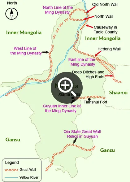Ningxia Great Wall Map