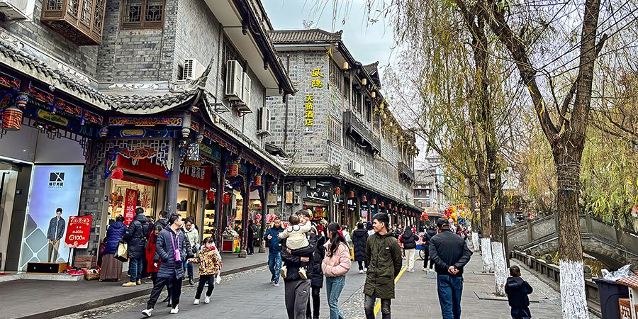 Busy Street during Chinese New Year
