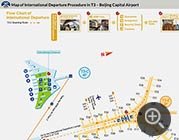 Map of International Departure Procedures in T3