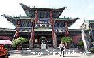 A double-eave wooden arch in front of the Temple of the City God, Pingyao City, Shanxi.