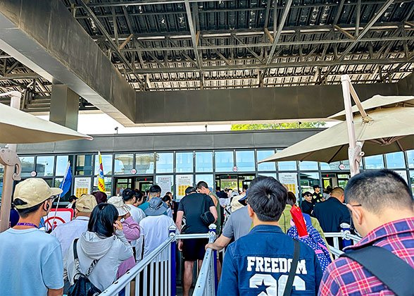 People Waiting in Lines at Terracotta Army