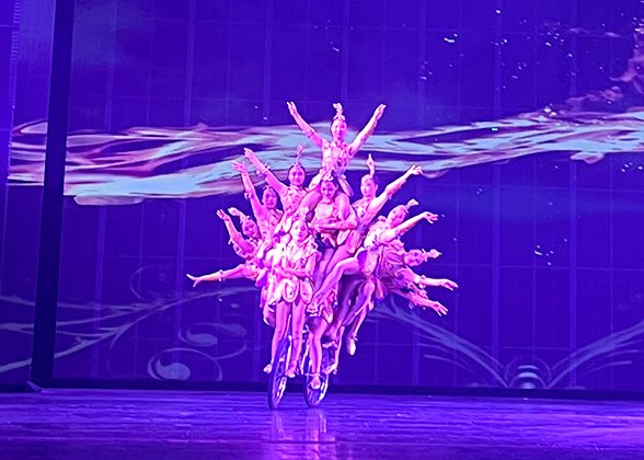 Thrilling Acrobatic Show in Red Theater Thrilling Acrobatic Show in Red Theater
