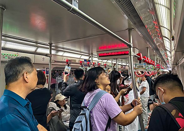 Inside Subway Train of Fangshan Line Inside Subway Train of Fangshan Line