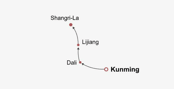 Yunnan Minority Discovery Itinerary Map Yunnan Minority Discovery Itinerary Map