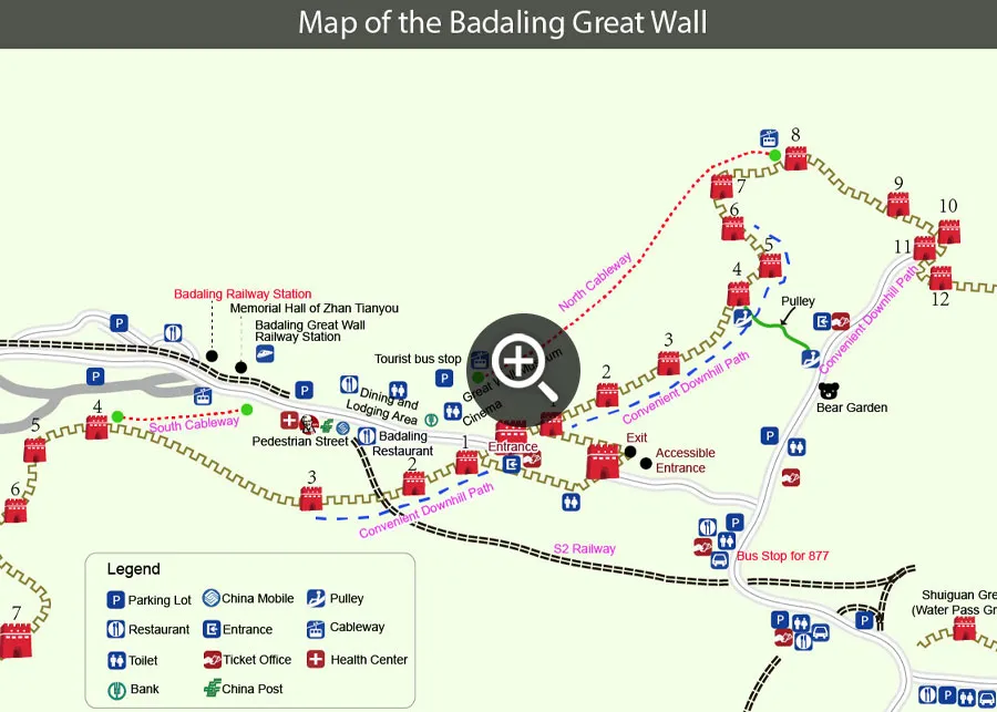 Beijing Badaling Great Wall Map