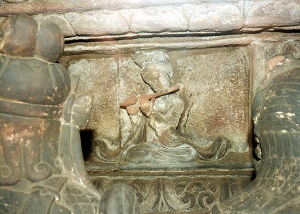 The carvings in the mausoleum