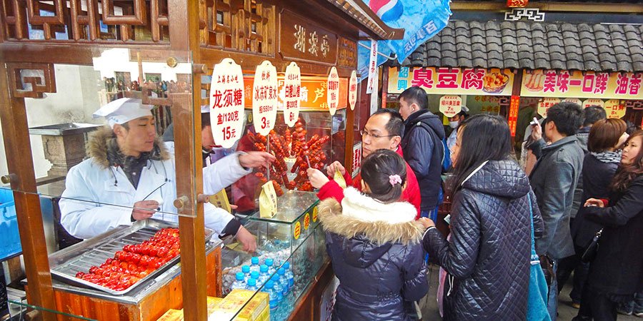 Snack Street outside Old City God Temple Snack Street outside Old City God Temple