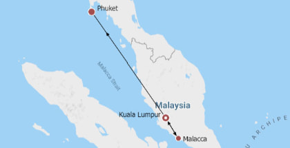 Malaysia & Thailand Tour Itinerary Map