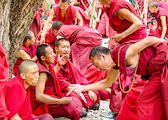 Monks Debating at Sera Monastery Monks Debating at Sera Monastery