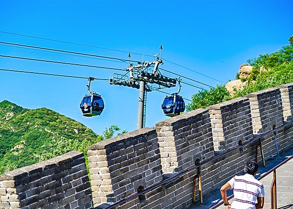 Overlooking the Great Wall from the cable car