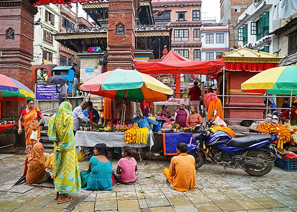 A Bustling Market in Kathmandu