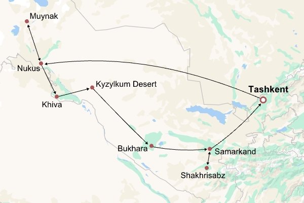 Amazing Uzbekistan Itinerary Itinerary Map Amazing Uzbekistan Itinerary Itinerary Map