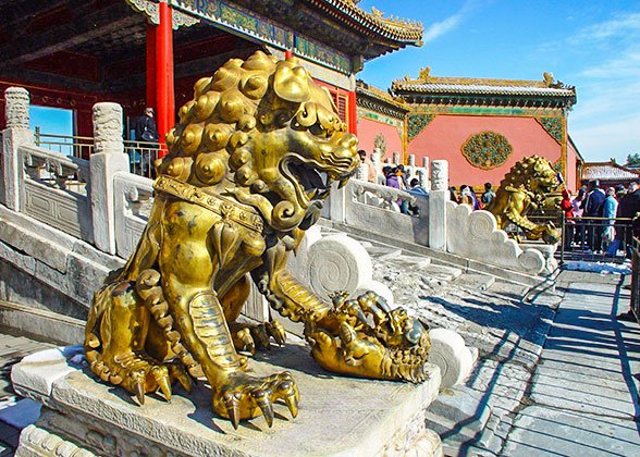 Lion Statues in front of Gate of Heavenly Purity