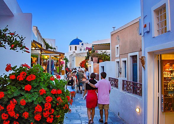 Fira Town, the Capital of Santorini