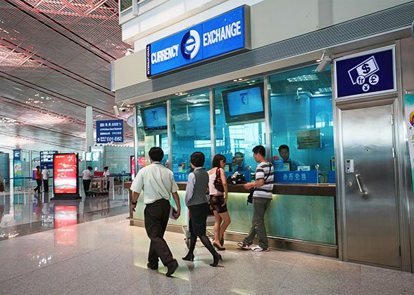 Currency Exchange Counter Currency Exchange in Beijing International Airport