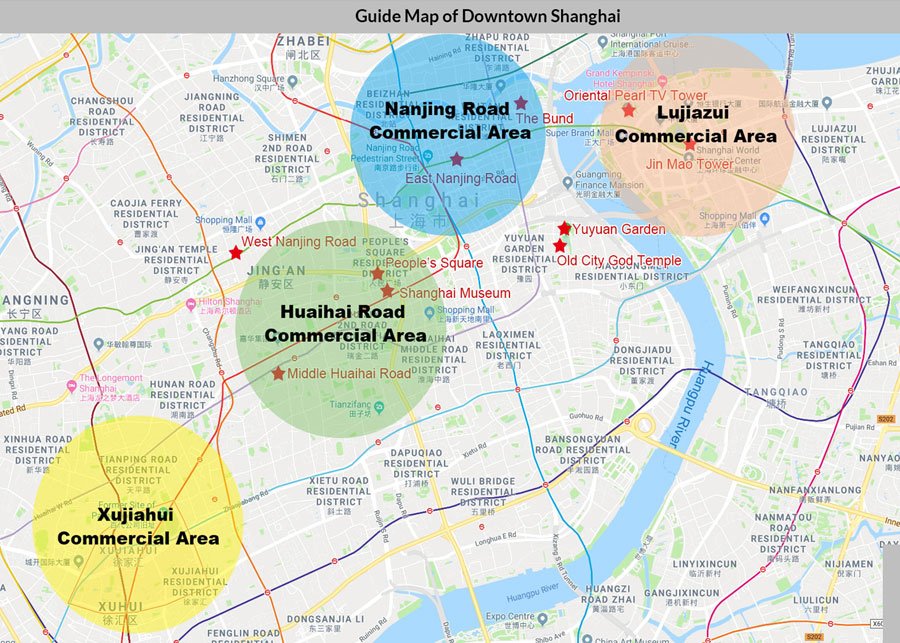 Shanghai Downtown Map Shanghai Downtown Map