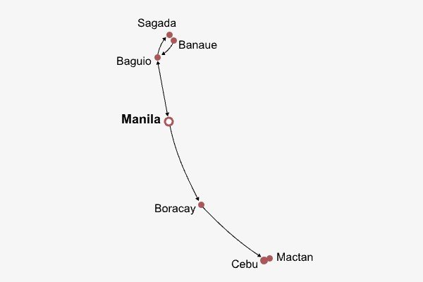 Philippines Heritage Tour Itinerary Map Philippines Heritage Tour Itinerary Map