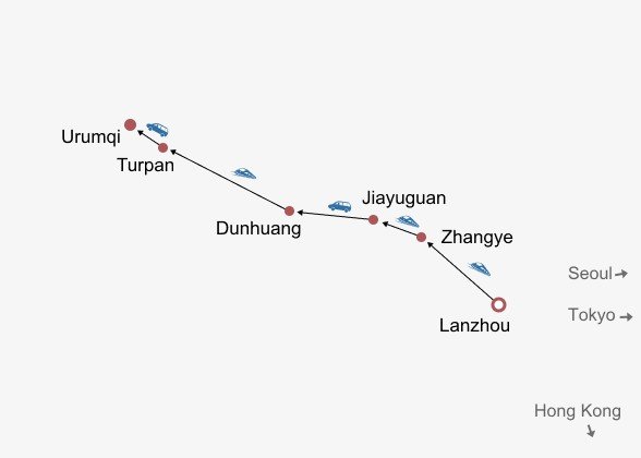Silk Road Pilgrimage Itinerary Map Silk Road Pilgrimage Itinerary Map