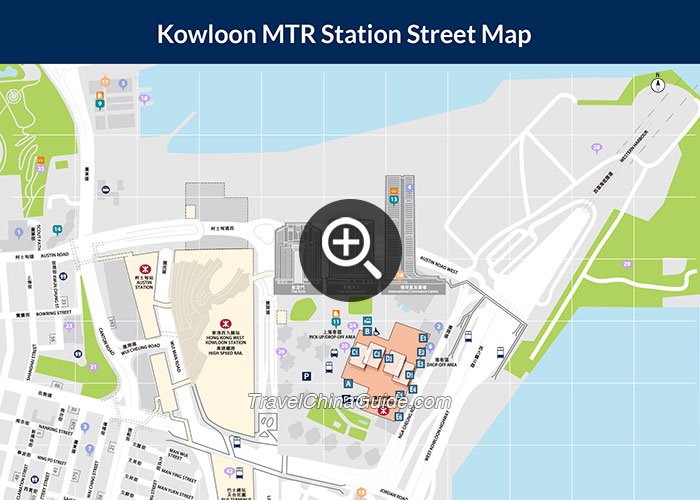 Kowloon MTR Station Street Map
