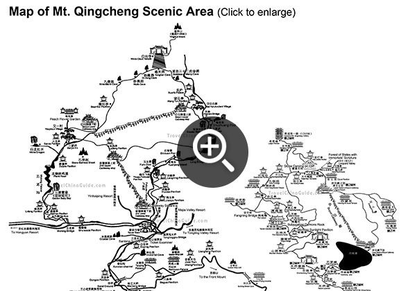 Map of Mount Qingcheng