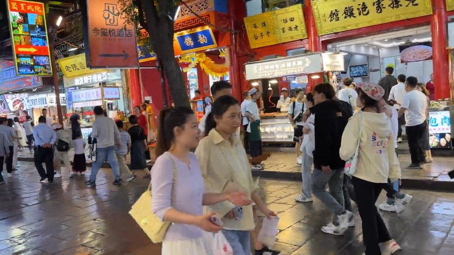 Dense Snack Stalls at Muslim Quarter, Xian