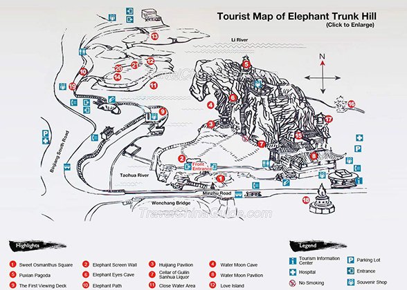 Map of Elephant Trunk Hill