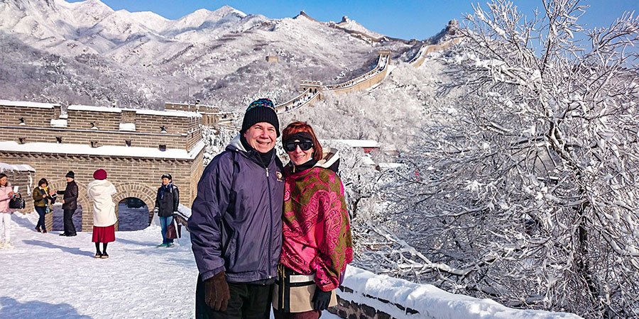 The Great Wall covered with snow in December