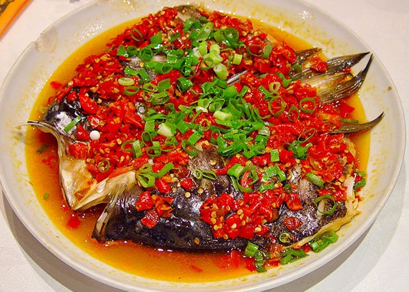 Steamed Fish Head with Chopped Chili Steamed Fish Head with Chopped Chili