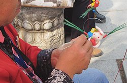 Making traditional Chinese dough figurines