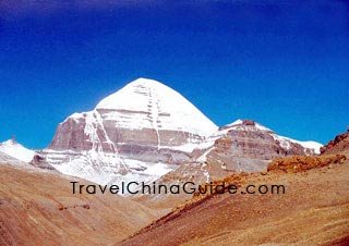 Mount Kailash - Holy Mountain by Lake Rakshastal