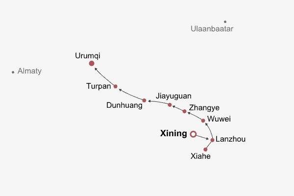 Silk Road Safari Itinerary Map