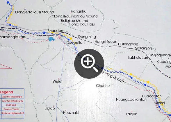 Map of the Great Wall in Shandan