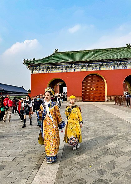 Vistors Walking on the Bridge, Beijing Temple of Heaven