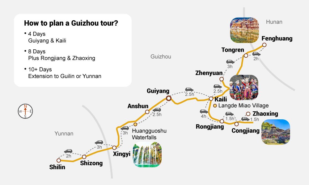 Guizhou Tour Map