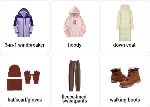 Clothes for Inner Mongolia in March